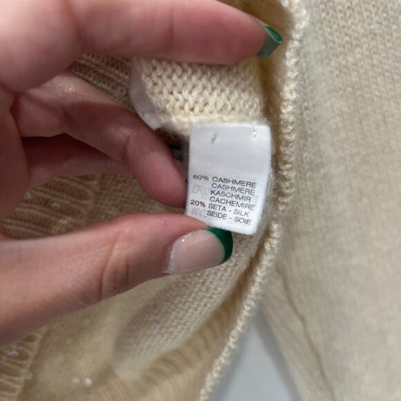 Brunello Cucinelli Ivory Sequin Cashmere Sweater size Small - Picture 8 of 8